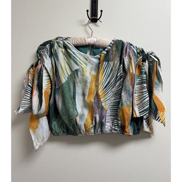 Andrea Iyamah Halima Crop Top Women’s Size Medium Abstract Bark - Picture 2 of 6